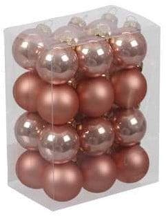 Kerstballen Glas Terra Sand Combi 25 mm doos 24 stuks, Nieuw