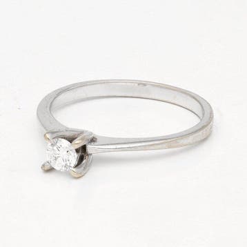 Bague - 14 carats Or blanc Diamant (Naturelle) - Solitair, Bijoux, Sacs & Beauté