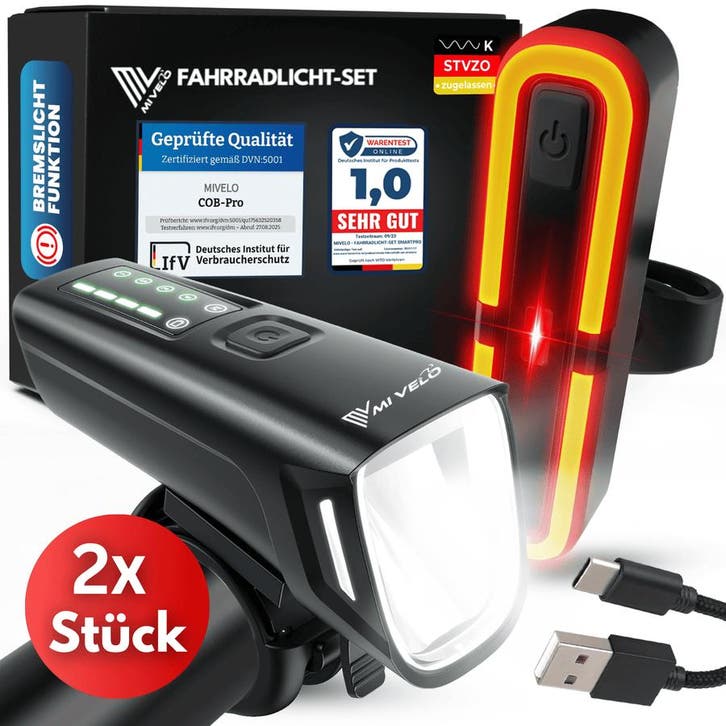 2dekans | Smart-Ultimate Fietsverlichting Set - LED - 100, Fietsen en Brommers, Fietsaccessoires | Overige Fietsaccessoires, Ophalen of Verzenden