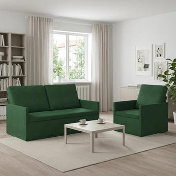 vidaXL bank / zetelstel 2 pcs Jungle Groen Corduroy stof, Verzenden, Nieuw