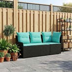 vidaXL Tuinstoel met Armleuning en Hoekbank 2 Stuk Zwart en, Tuin en Terras, Verzenden, Nieuw