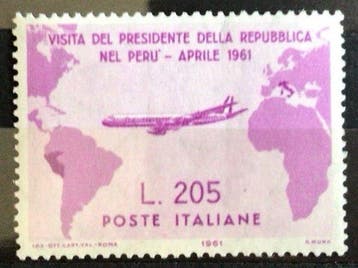 Italiaanse Republiek 1961 - Gronchi Rosa I. 205 lila-roze -, Gestempeld