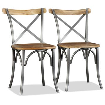 Mangohout stoelen 2st | Retour deal | Snel wezen, Huis en Inrichting, Stoelen, Twee, Overige kleuren, Verzenden, Zo goed als nieuw