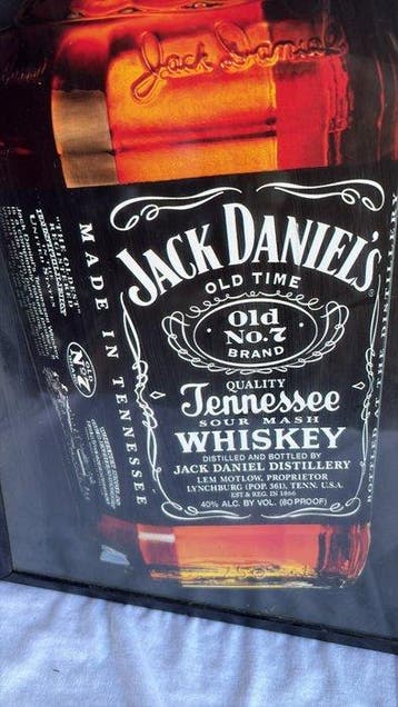 Jack Daniel’s Old No. 7 – vintage ingelijste reclamespiegel