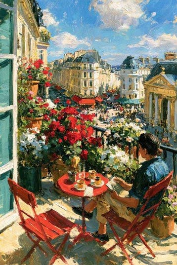 Iconica - Balcony Over Paris - unique 1/1 XXL (150 x 100 cm)