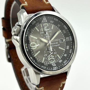 Seiko - Solar Chronograph - Zonder minimumprijs - V172-0AG0