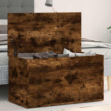 vidaXL Opbergkist 84x42x46 cm bewerkt hout gerookt, Verzenden