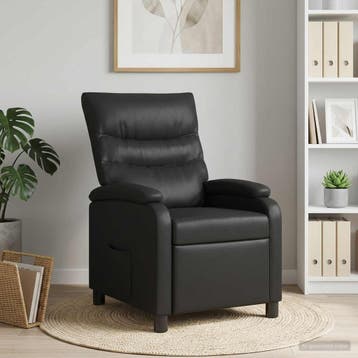 vidaXL Recliner Zwart Kunstleer, Verzenden, Nieuw