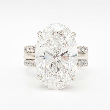 Ring - 18 karaat Witgoud - 10.94ct. tw. Diamant (Lab-grown), Nieuw