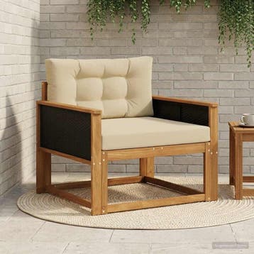 vidaXL Buiten Midden Sofa Naturel, Huis en Inrichting, Zetels | Voetbanken en poefs, Verzenden, Nieuw