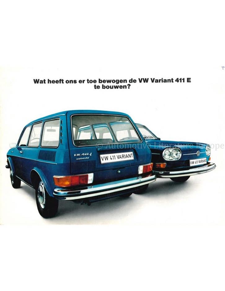 1970 VOLKSWAGEN 411 E VARIANT BROCHURE NEDERLANDS, Boeken, Auto's | Folders en Tijdschriften