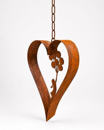 Sculptuuur voor buiten, Romantische Tuinhanger Hart met