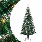 vidaXL Kunststof Voorverlichte Kerstboom Groen 150 cm PVC en, Verzenden, Nieuw