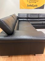 Ewald Schillig Design zetel - Zwarte Echte Lederen Hoeksalon, Ophalen of Verzenden, Nieuw