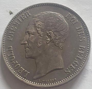 België. Leopold II. 5 Francs 1853 (Zonder minimumprijs)