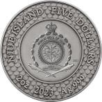 Niue. 5 Dollars 2023 Black Pearl and Dragon - Divine Pearls