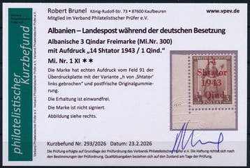Duitse bezetting tijdens de Tweede Wereldoorlog - Albanië -, Gestempeld