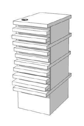 *TIP*  Toonbank met blokjes smal zonder plank C-PMC-004, Ophalen of Verzenden