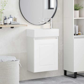 vidaXL Badkamermeubel met kraan Wit 45,5 x 22,5 x 84 cm, Verzenden, Nieuw