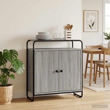 vidaXL Dressoir Grijs Sonoma 68 x 35 x 75 cm Bewerkt hout, Verzenden