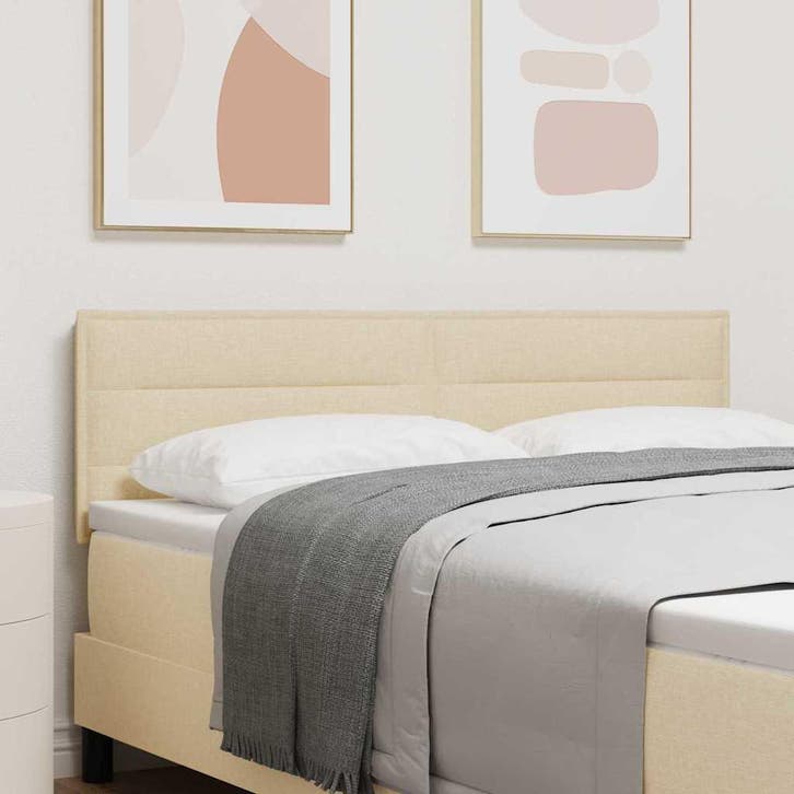vidaXL Hoofdbord Crème 144 cm Stof, Huis en Inrichting, Slaapkamer | Bedden, Nieuw, Verzenden