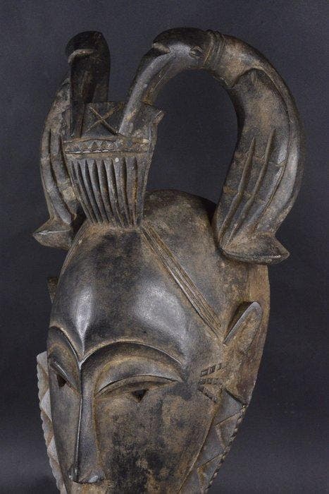 Ceremoniemasker van de Dje - Yaure - Ivoorkust, Antiek en Kunst, Kunst | Niet-Westerse kunst