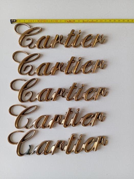 Cartier - Bureaubordje of boetiekbord met Cartier-merk -, Antiek en Kunst, Antiek | Wandborden en Tegels