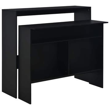 vidaXL Bartafel met 2 tafelbladen 130x40x120 cm zwart, Verzenden