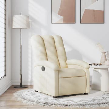 vidaXL Relaxfauteuil Crème Stof, Verzenden