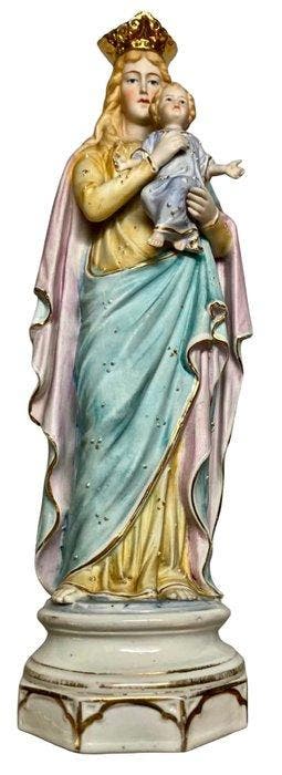 Beeld, Maria met Kind - 40 cm - Biscuit porselein