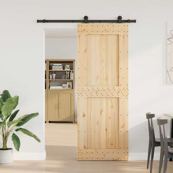vidaXL Schuifdeur NARVIK Naturel en Zwart 85 x 210 cm (152,5, Verzenden, Nieuw