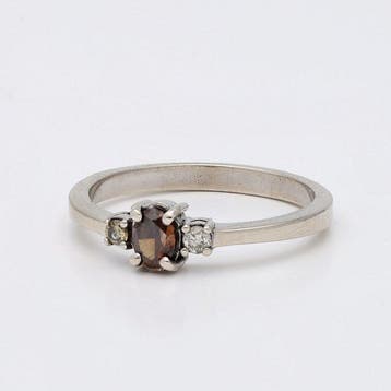 Ring - 14 karaat Witgoud Diamant (Natuurlijk)
