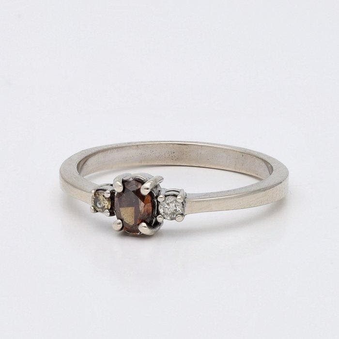 Ring - 14 karaat Witgoud Diamant (Natuurlijk), Bijoux, Sacs & Beauté, Bagues