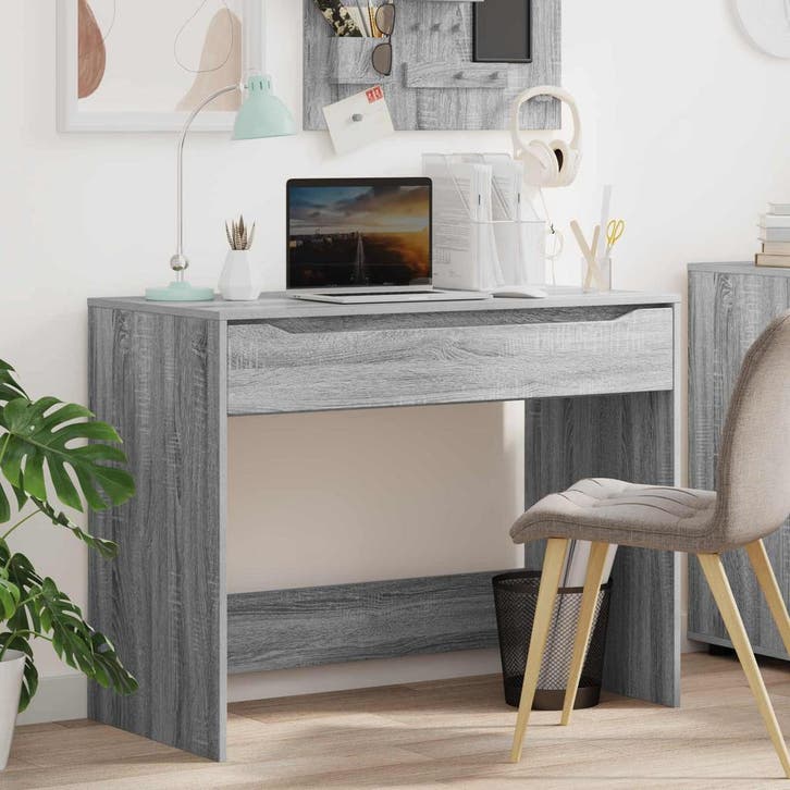 vidaXL Bureau Grijze Sonoma 100 x 50 x 78 cm Geconstrueerd, Huis en Inrichting, Bureaus, Nieuw, Verzenden