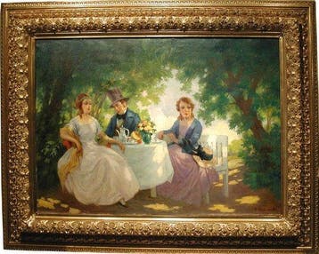 Josef Brettschekii (XIX-XX) - Resting in garden
