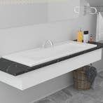 vidaXL Inbouwwastafel 101x39,5x18,5 cm keramiek wit, Verzenden, Nieuw