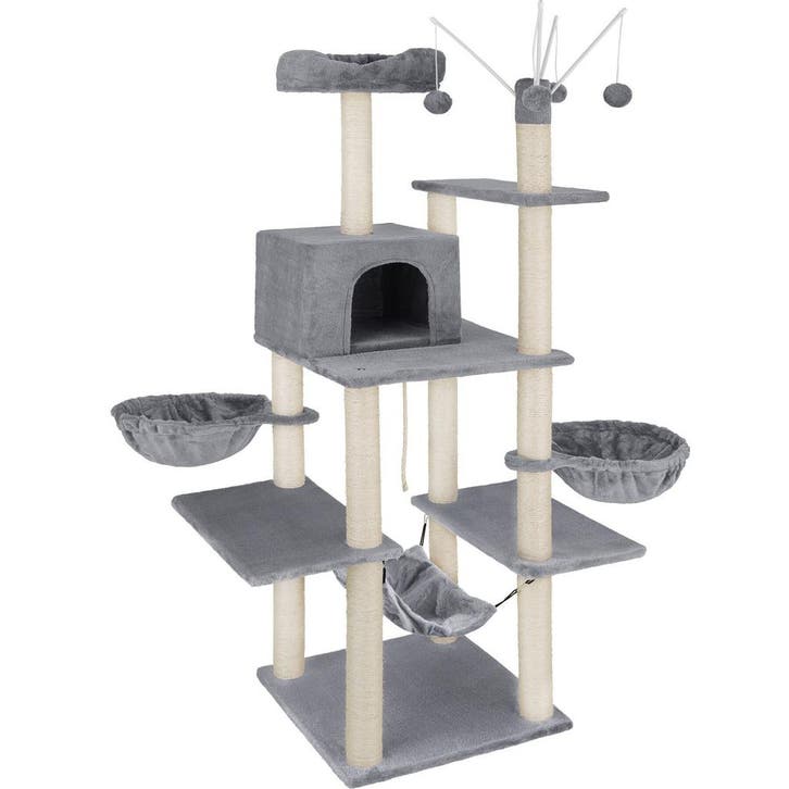 tectake Krabpaal Lilou 165cm - grijs, Dieren en Toebehoren, Katten-accessoires, Verzenden