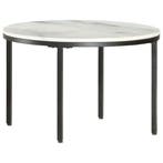 vidaXL Salontafel Ø65 cm echt massief marmer wit en zwart, Verzenden