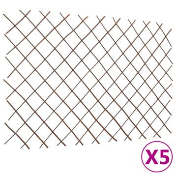 vidaXL Tuinlatwerken 5 st 180x120 cm wilgenhout, Tuin en Terras, Tuinhekken en Hekwerk, Verzenden, Nieuw
