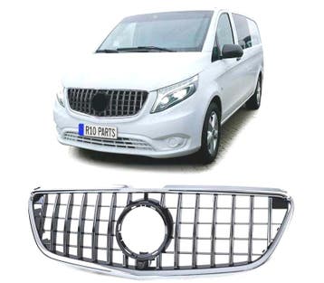 CALANDRE MERCEDES V W447 14-19 NOIR CHROMÉ LOOK AMG, Verzenden