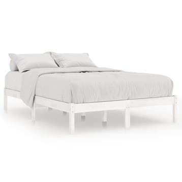 Wit houten bedframe 160x200 - Tweede kansje: OP = OP, Gebruikt, Verzenden, Wit, Tweepersoons