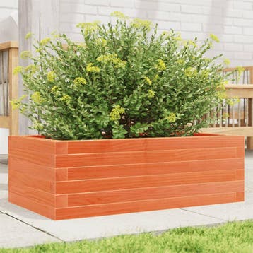 vidaXL Plantenbak 70x40x23 cm massief grenenhout wasbruin, Verzenden