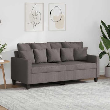 vidaXL Tweezitsbank / zetel 140 cm stof taupe, Verzenden, Nieuw