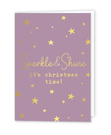 10 Kerstkaart met envelop - Sparkel & Shine its christma..., Diversen, Wenskaarten, Nieuw, Verzenden