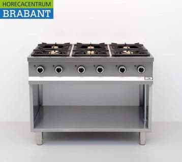 Cuisinière à gaz HCB en acier inoxydable à 6 brûleurs, série, Verzenden