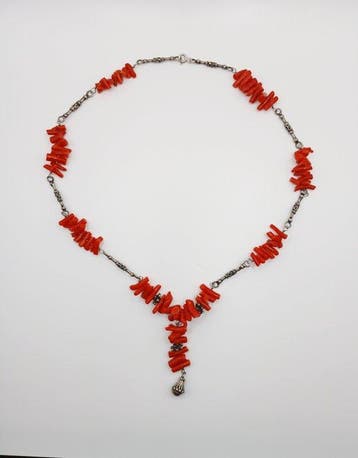 Collier Argent Corail Kabyle Béjaïa - Berbère - Algérie