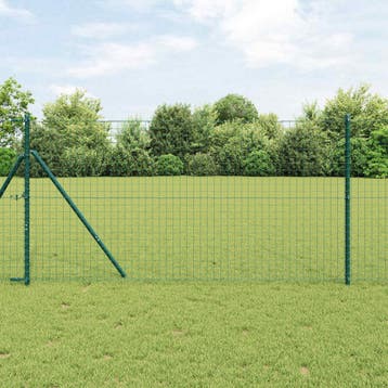 vidaXL Hekpaal 12 st Groen Poedercoated staal, Verzenden, Nieuw