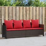 vidaXL Ligbed met kussens poly rattan bruin, Tuin en Terras, Ligbedden, Verzenden, Nieuw