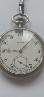 Vintage Swiss Pocket Watch TARNAN – Porcelain Dial – Large, Nieuw