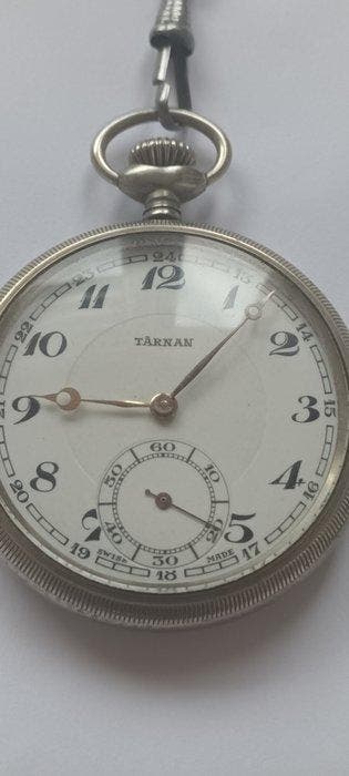 Vintage Swiss Pocket Watch TARNAN – Porcelain Dial – Large, Handtassen en Accessoires, Horloges | Heren